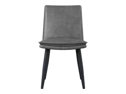 Juego de 4 sillas de comedor, PU gris, con asientos acolchados de doble capa - para comedores y salas de estar