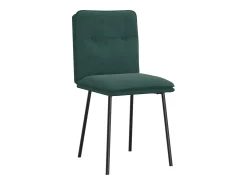 Juego de 2 sillas de comedor de terciopelo verde oscuro