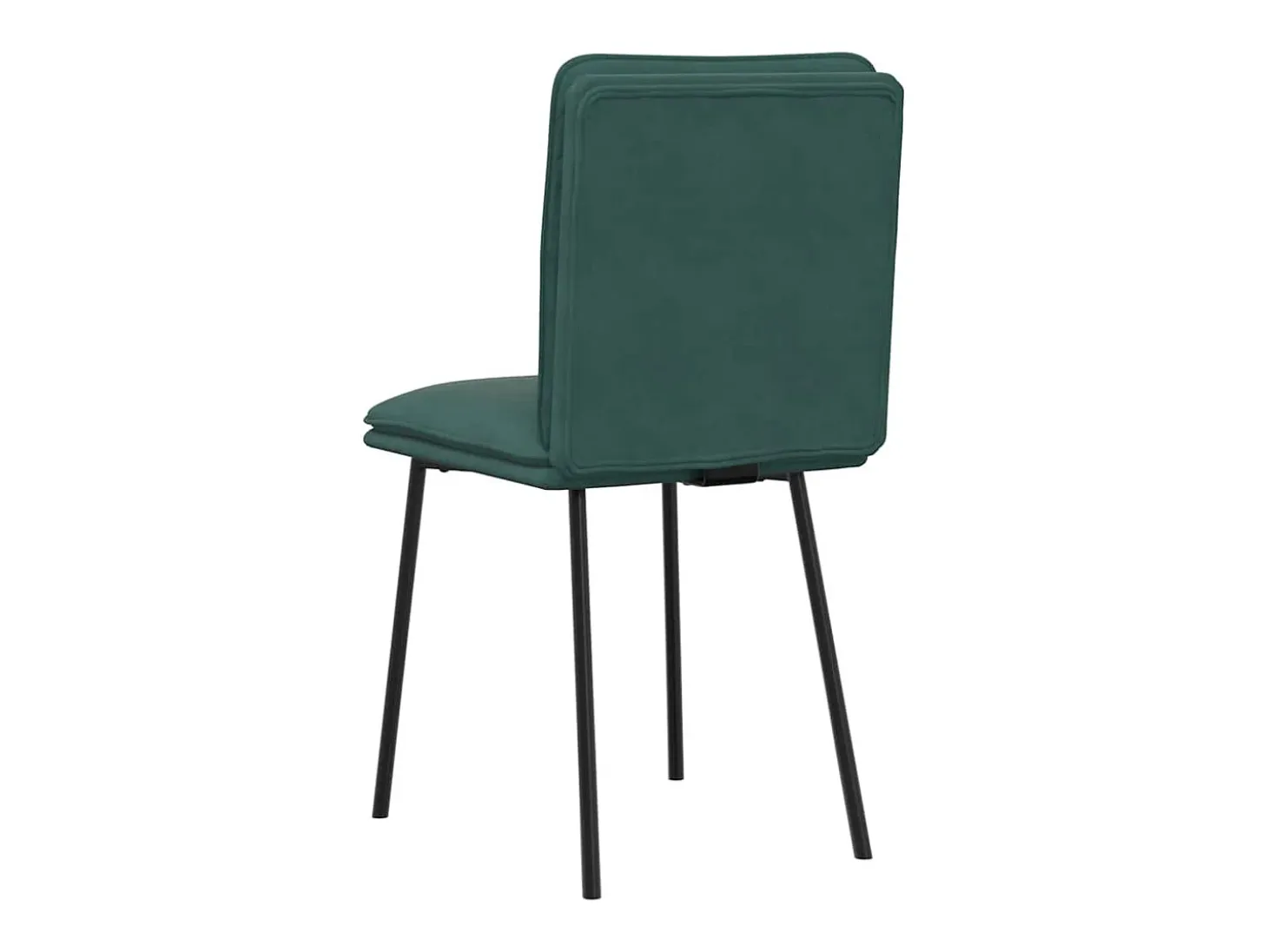 Juego de 2 sillas de comedor de terciopelo verde oscuro