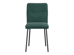 Juego de 2 sillas de comedor de terciopelo verde oscuro