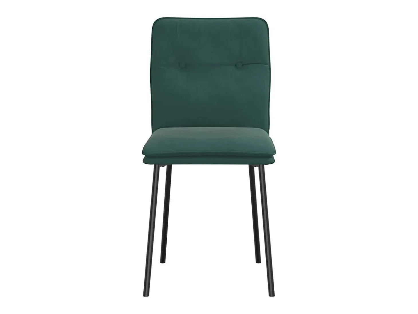 Juego de 2 sillas de comedor de terciopelo verde oscuro