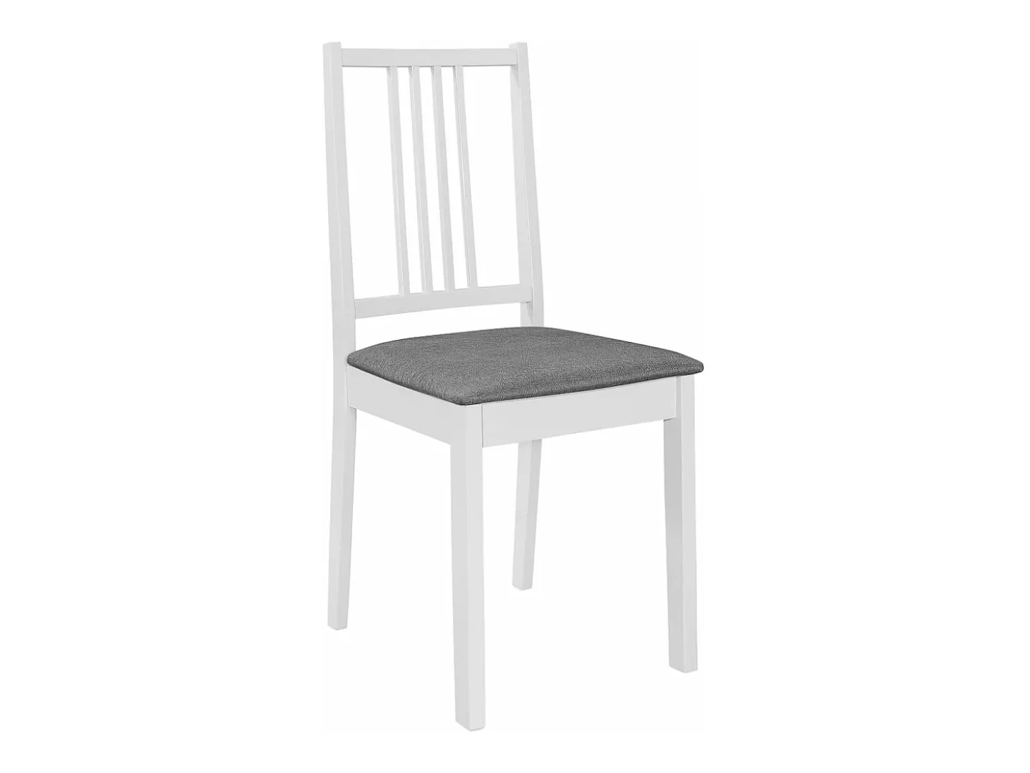 Juego de 4 Sillas de comedor con cojines madera maciza blanca ES903465