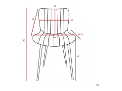 Juego de 4 sillas de comedor en PU verde con patas de metal negro - estilo moderno