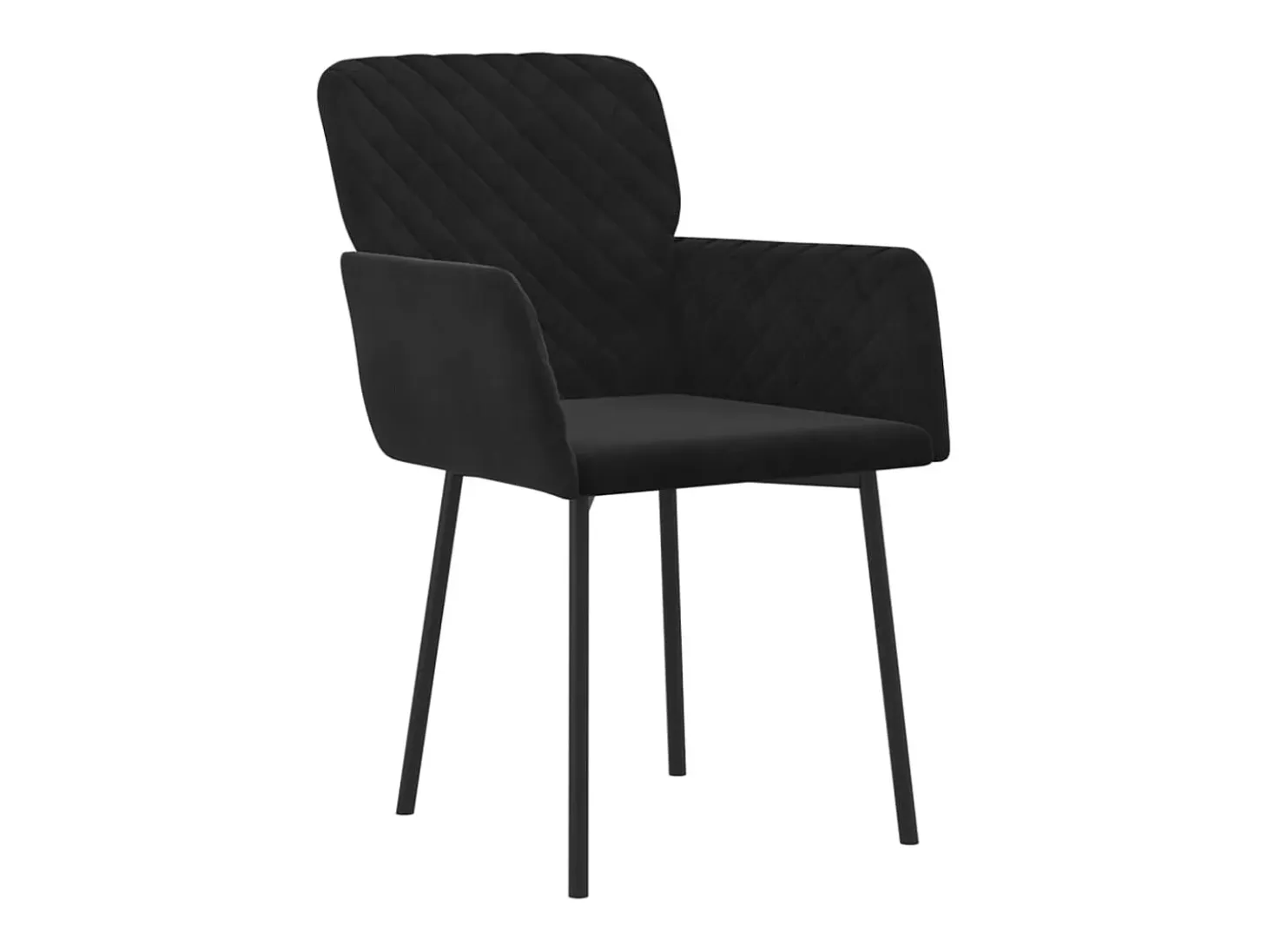 Juego de 2 sillas de comedor de terciopelo negro