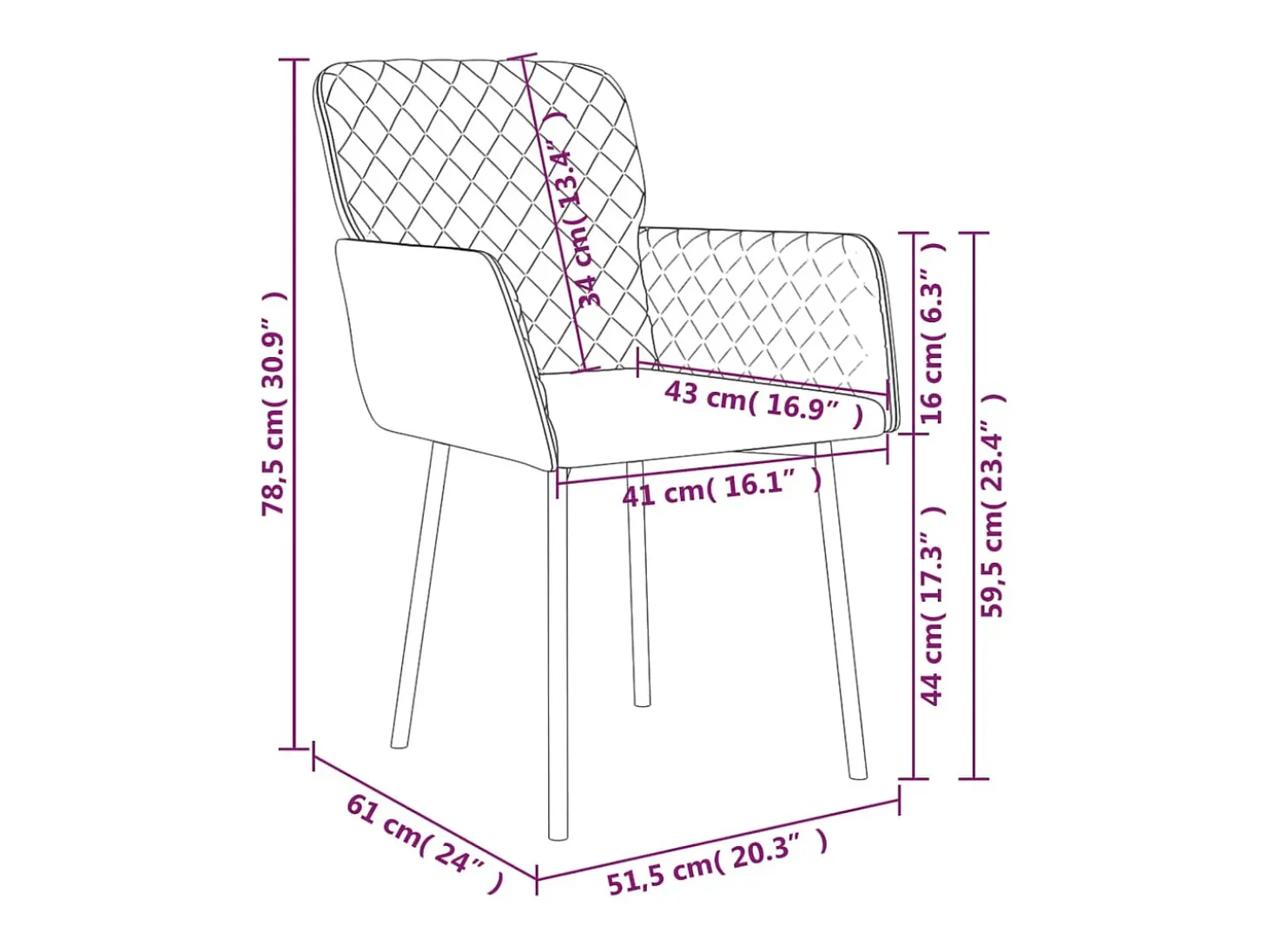Juego de 2 sillas de comedor de terciopelo negro