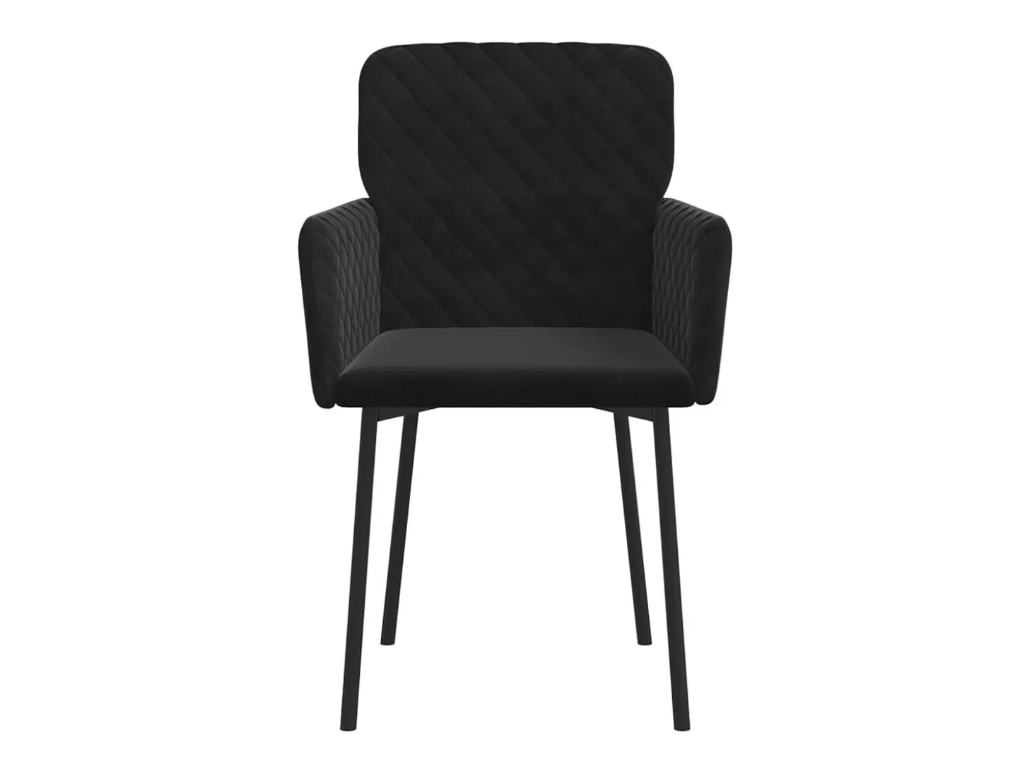 Juego de 2 sillas de comedor de terciopelo negro