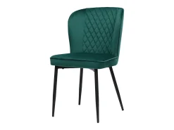 Juego de 6 sillas de comedor, verde oscuro, diseño de silla tapizada con respaldo, terciopelo, estructura de metal