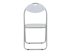 Juego de 2 Sillas de comedor plegables cuero sintético blanco ES762998