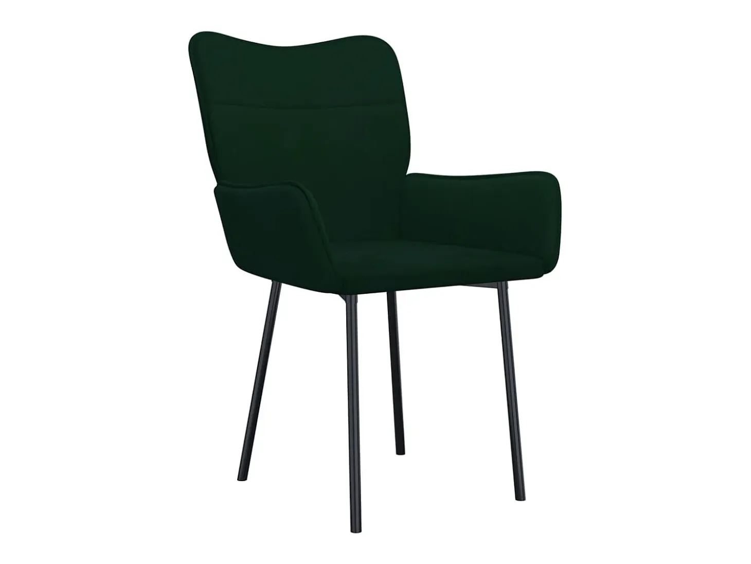 Juego de 2 sillas de comedor de terciopelo verde oscuro