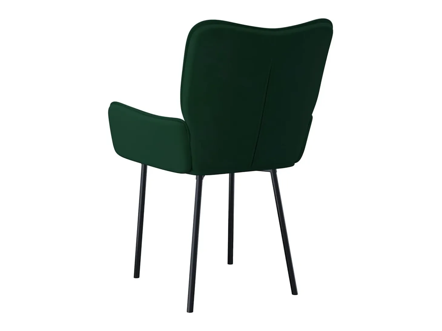 Juego de 2 sillas de comedor de terciopelo verde oscuro