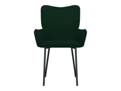 Juego de 2 sillas de comedor de terciopelo verde oscuro
