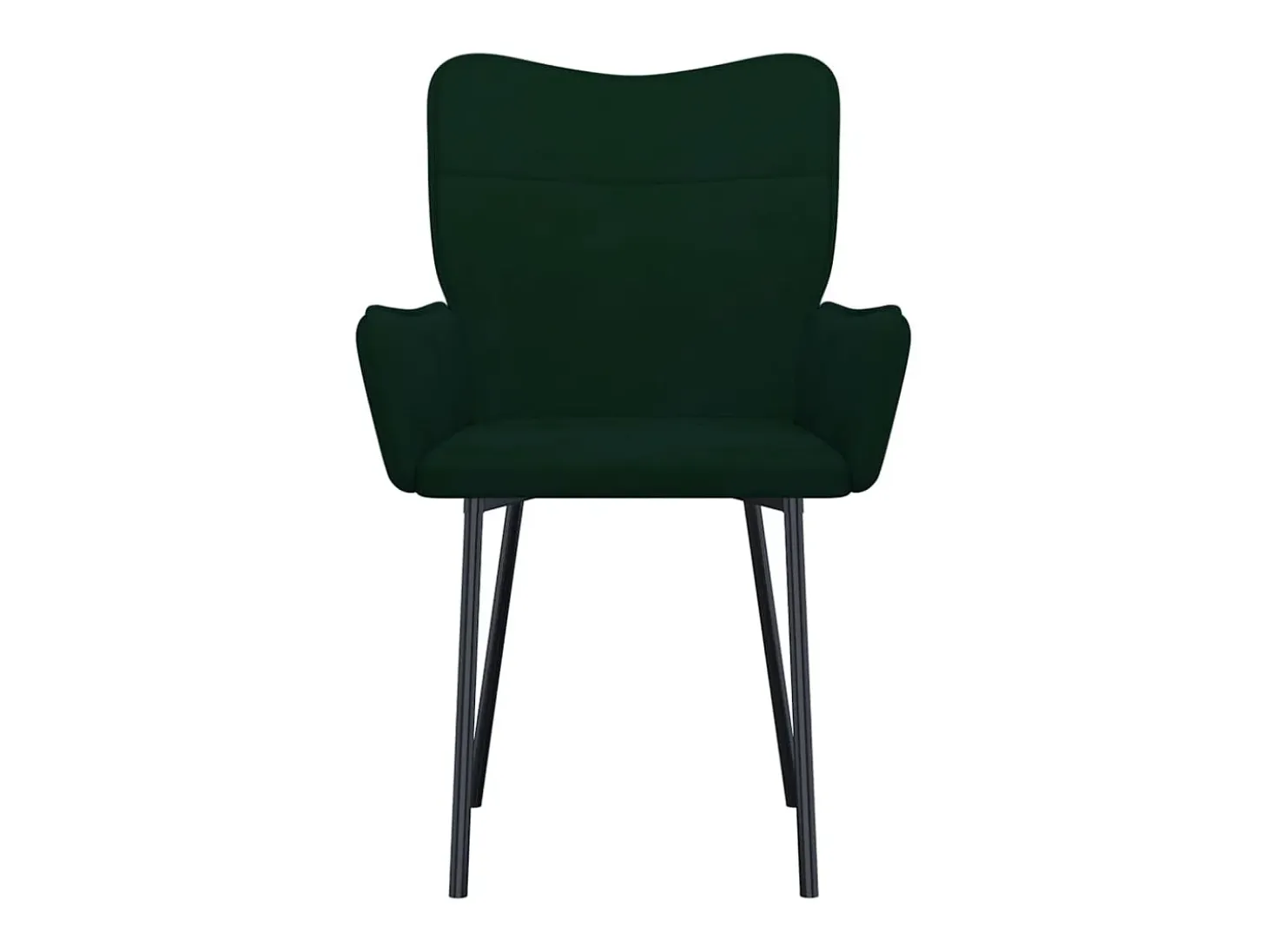 Juego de 2 sillas de comedor de terciopelo verde oscuro