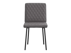 Juego de 2 sillas de comedor de piel sintética gris