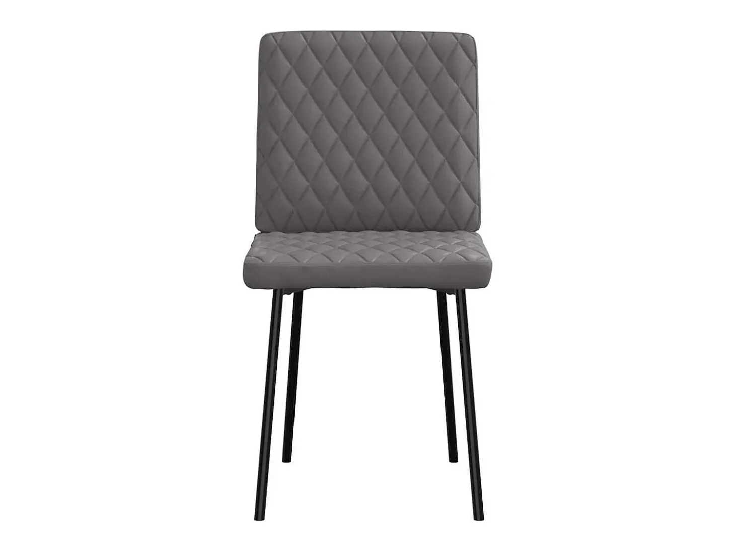 Juego de 2 sillas de comedor de piel sintética gris