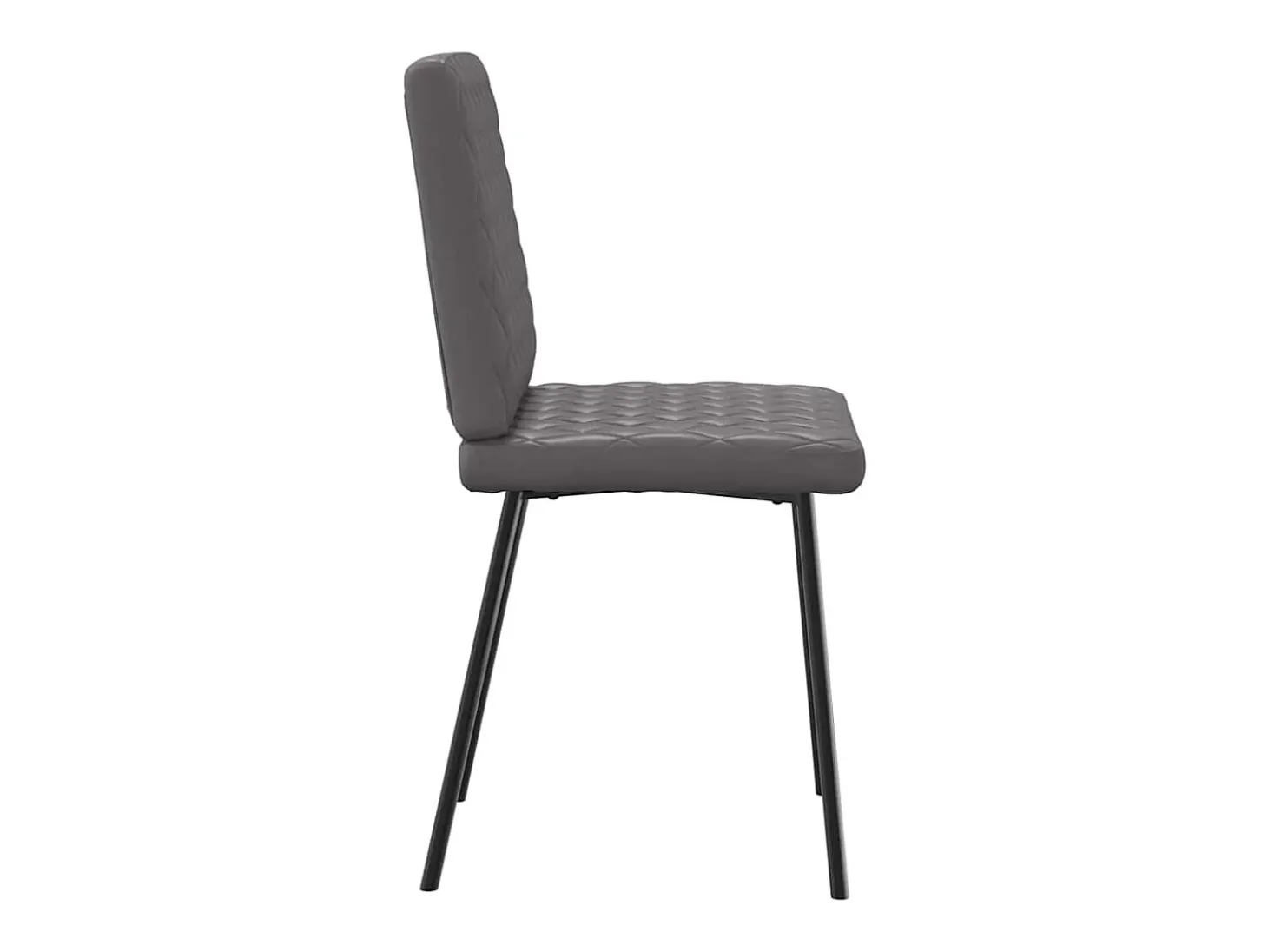 Juego de 2 sillas de comedor de piel sintética gris