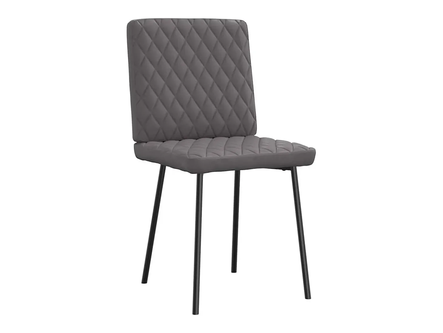 Juego de 2 sillas de comedor de piel sintética gris