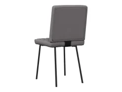 Juego de 2 sillas de comedor de piel sintética gris