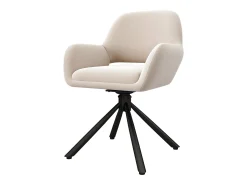 Juego de 2 sillas de comedor giratorias en terciopelo - 60 x 60 x 80 cm - con reposabrazos - beige