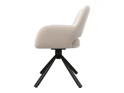 Juego de 2 sillas de comedor giratorias en terciopelo - 60 x 60 x 80 cm - con reposabrazos - beige