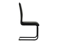 Juego de 4 sillas de comedor Cantilever de piel sintética negra