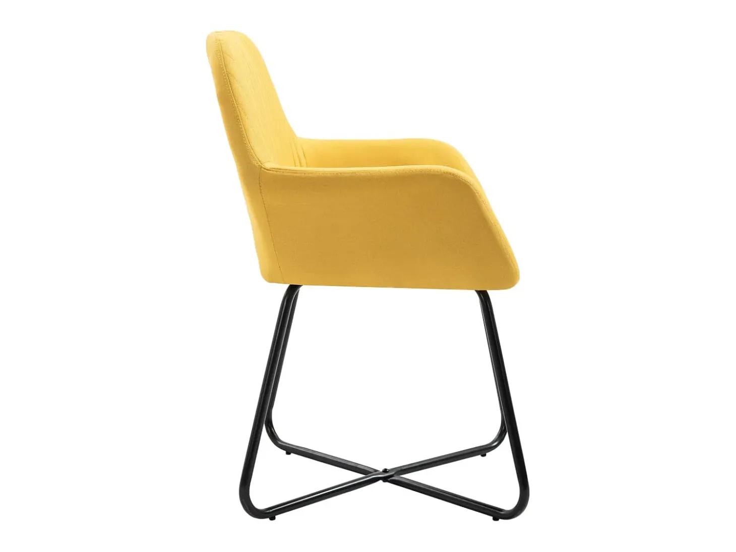 Juego de 2 sillas de comedor de tela amarilla