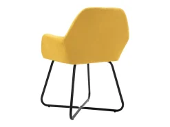Juego de 2 sillas de comedor de tela amarilla