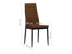 Juego de 2 sillas de comedor de tela marrón