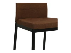 Juego de 2 sillas de comedor de tela marrón