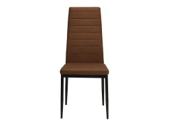 Juego de 2 sillas de comedor de tela marrón