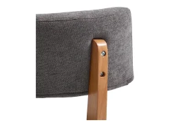 Juego de 2 sillas de comedor - Sillas con respaldo acolchado y patas de madera maciza - lino gris