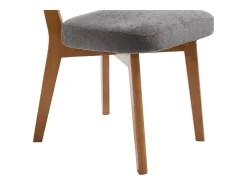 Juego de 2 sillas de comedor - Sillas con respaldo acolchado y patas de madera maciza - lino gris
