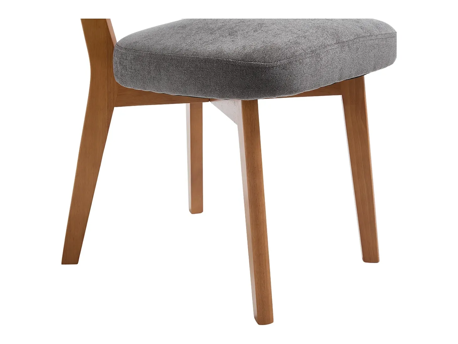 Juego de 2 sillas de comedor - Sillas con respaldo acolchado y patas de madera maciza - lino gris