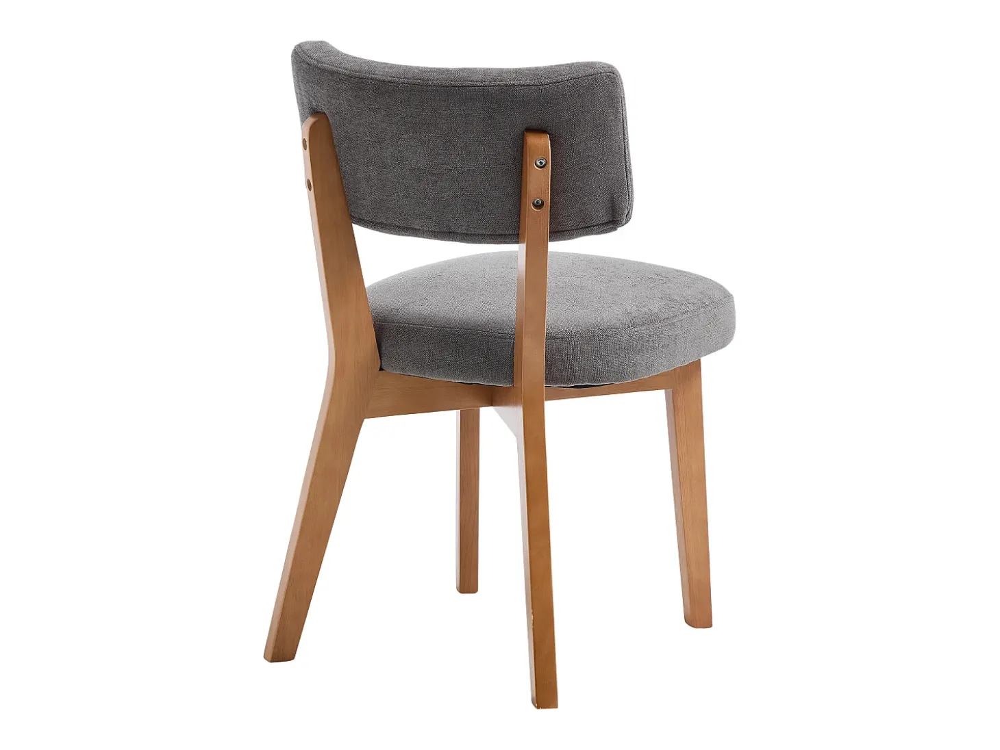 Juego de 2 sillas de comedor - Sillas con respaldo acolchado y patas de madera maciza - lino gris
