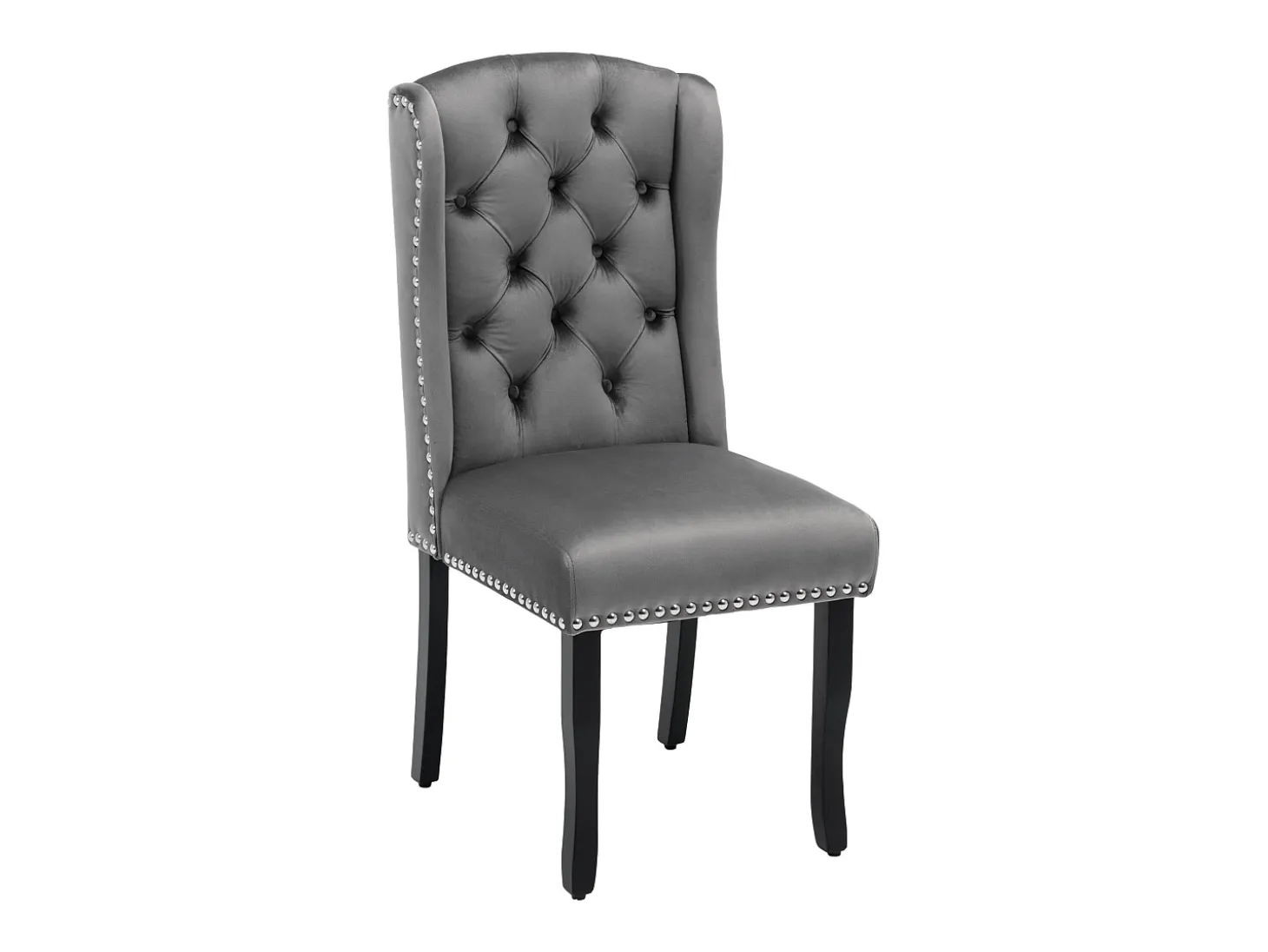 Juego de 6 sillas de comedor de terciopelo, sillones con patas de roble, diseño moderno, gris (L 103,68 x An 50,29 x Al 46,36 cm)