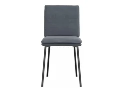 Juego de 6 sillas de comedor de terciopelo gris oscuro