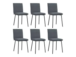 Juego de 6 sillas de comedor de terciopelo gris oscuro