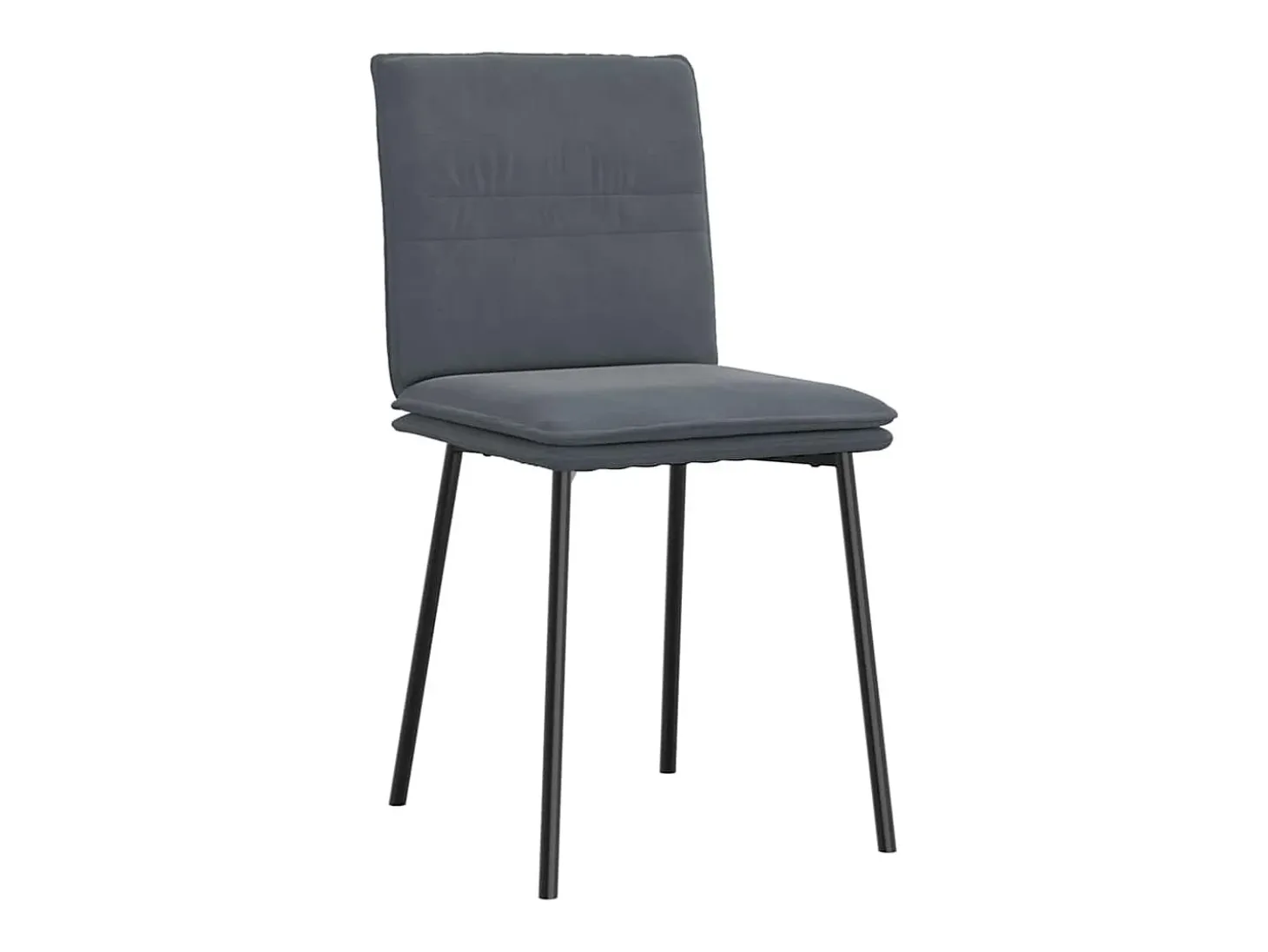 Juego de 6 sillas de comedor de terciopelo gris oscuro