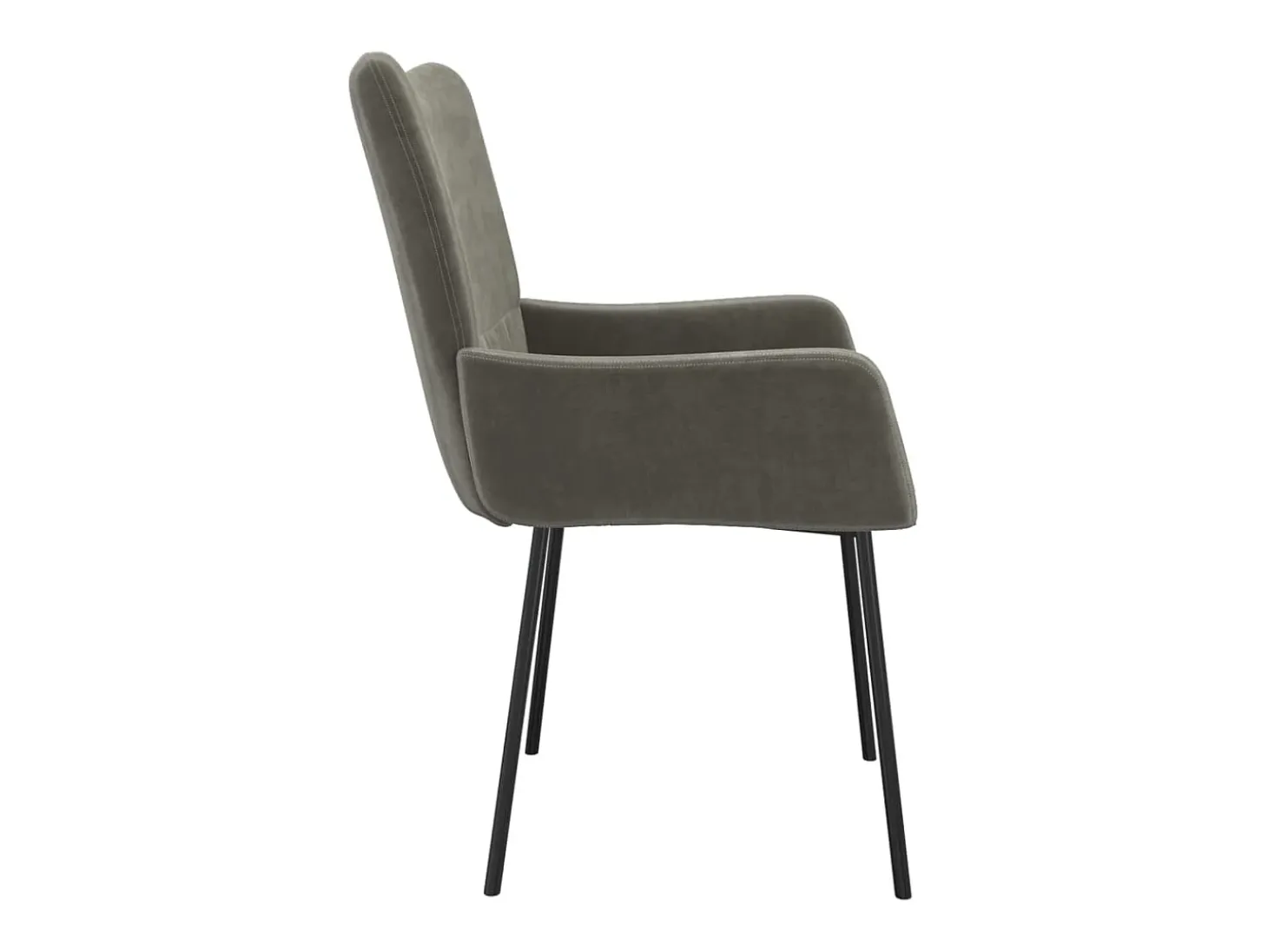 Juego de 2 sillas de comedor de terciopelo gris oscuro