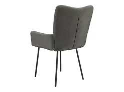 Juego de 2 sillas de comedor de terciopelo gris oscuro