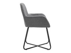 Juego de 4 sillas de comedor de tela gris oscuro