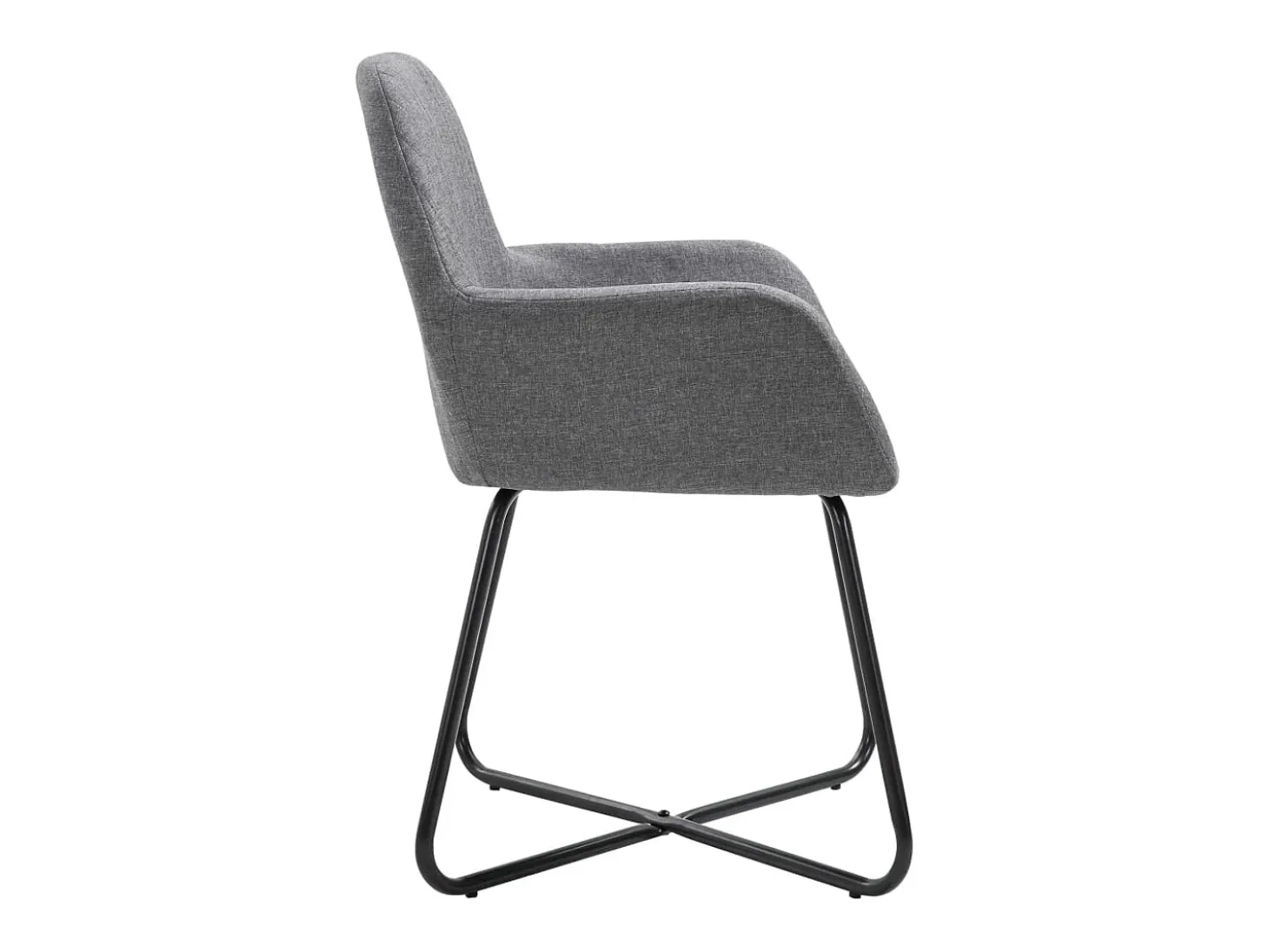 Juego de 4 sillas de comedor de tela gris oscuro