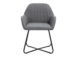 Juego de 4 sillas de comedor de tela gris oscuro