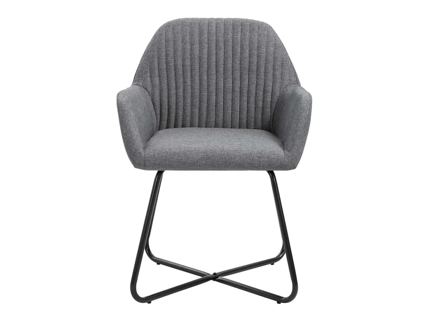 Juego de 4 sillas de comedor de tela gris oscuro