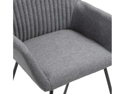 Juego de 4 sillas de comedor de tela gris oscuro