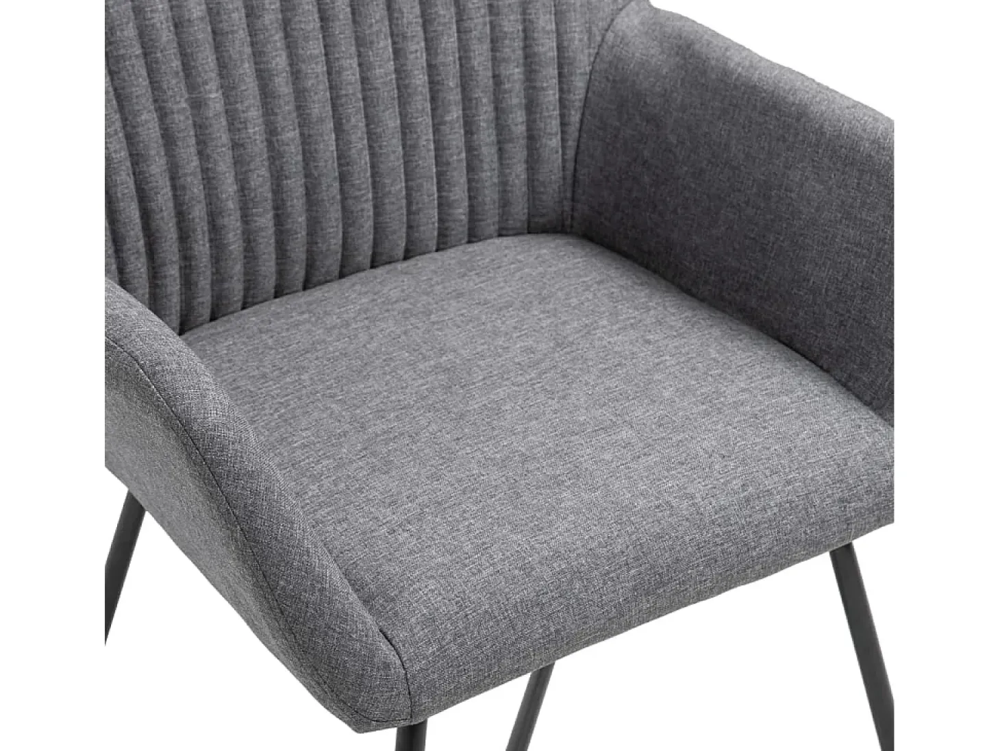 Juego de 4 sillas de comedor de tela gris oscuro