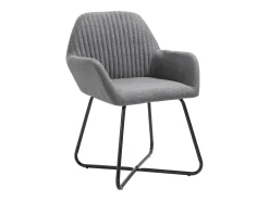 Juego de 4 sillas de comedor de tela gris oscuro