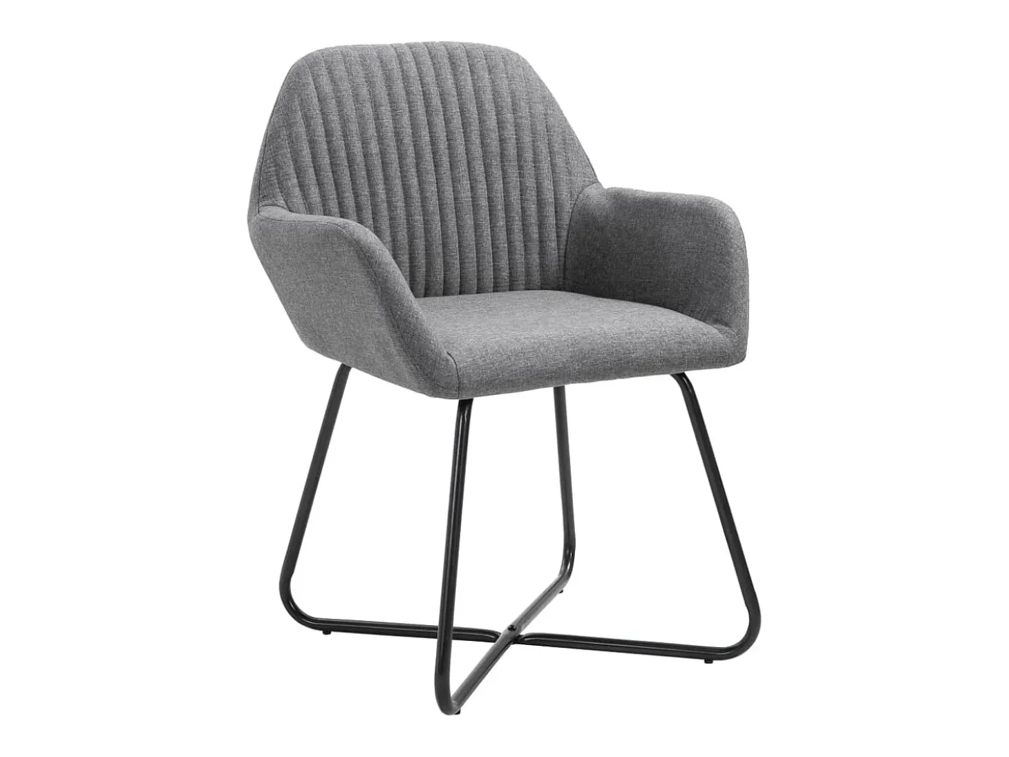 Juego de 4 sillas de comedor de tela gris oscuro