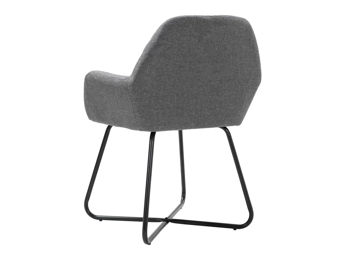 Juego de 4 sillas de comedor de tela gris oscuro