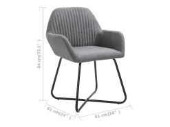 Juego de 4 sillas de comedor de tela gris oscuro