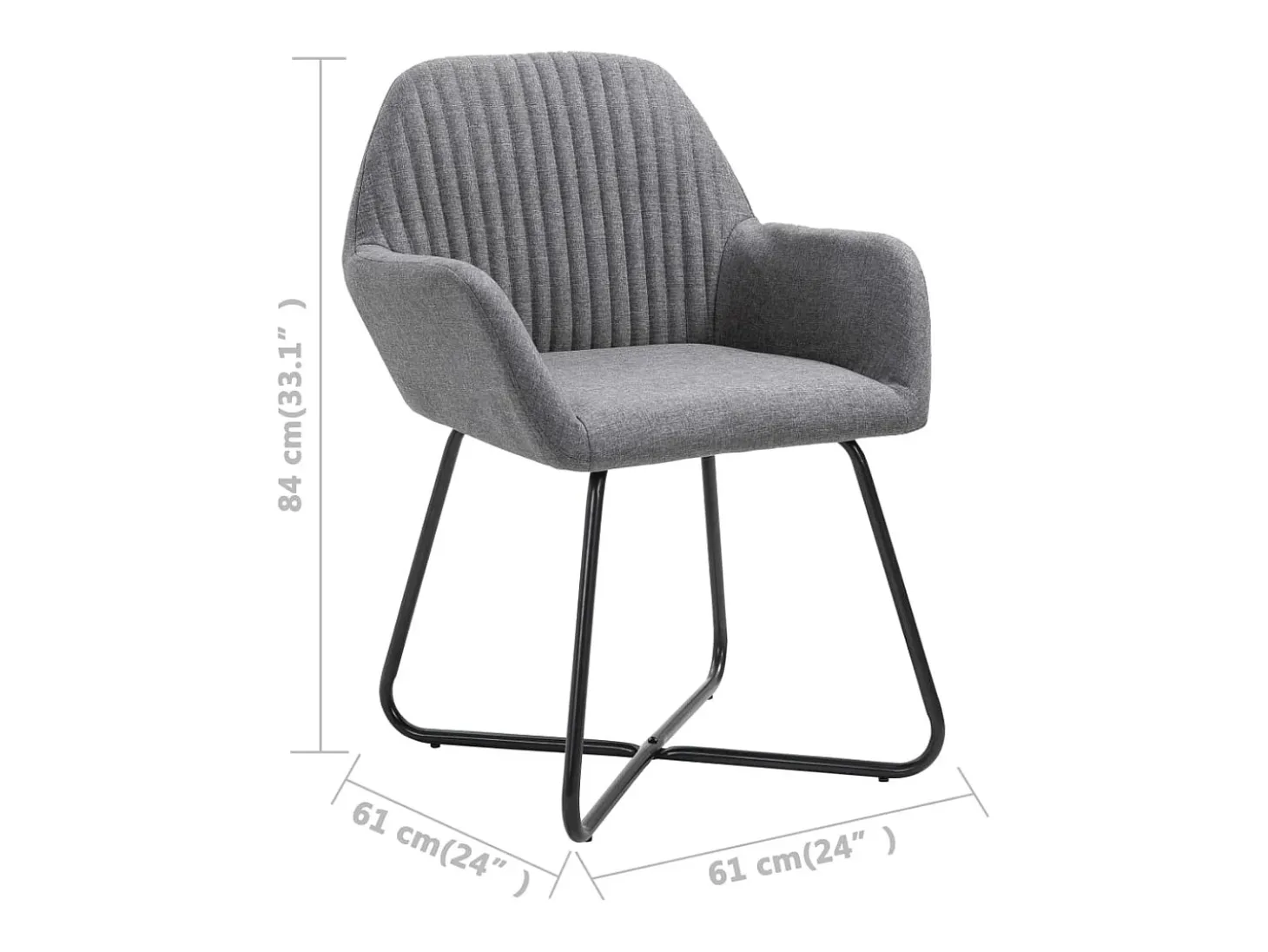Juego de 4 sillas de comedor de tela gris oscuro